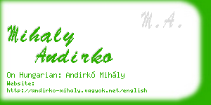 mihaly andirko business card